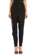 STRETCH SILK DRAPE-FRONT PANT