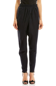 STRETCH SILK DRAPE-FRONT PANT