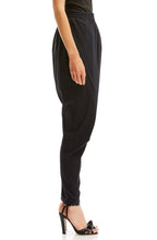STRETCH SILK DRAPE-FRONT PANT