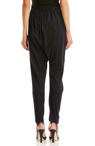 STRETCH SILK DRAPE-FRONT PANT