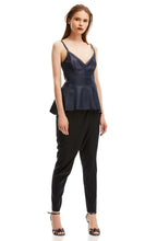 STRETCH SILK DRAPE-FRONT PANT