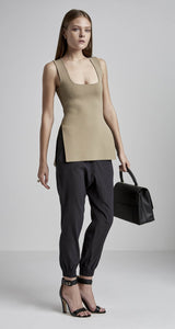 SILK LOW RISE CUFFED PANT