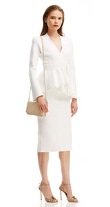 CREPE KNIT SLIT BACK SKIRT
