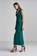CREPE KNIT V-NECK DRESS