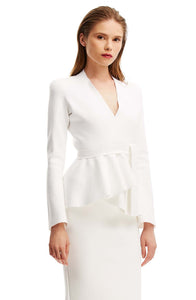 CREPE KNIT WRAP JACKET