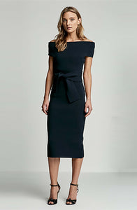 CREPE KNIT COLDSHOULDER MILANO DRESS