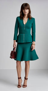 CREPE KNIT V-NECK CURVED HEM JACKET
