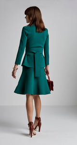 CREPE KNIT V-NECK CURVED HEM JACKET