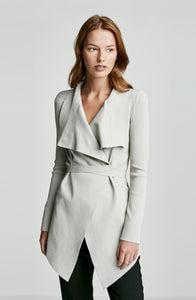 CREPE KNIT DRAPE FRONT JACKET