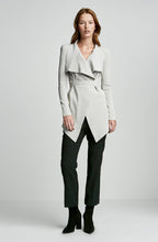CREPE KNIT DRAPE FRONT JACKET