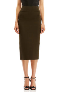 CREPE KNIT SLIT BACK SKIRT