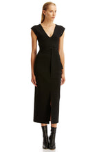 CREPE KNIT V-NECK DRESS