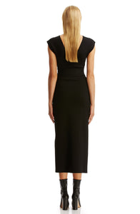 CREPE KNIT V-NECK DRESS
