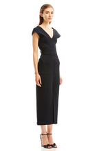 CREPE KNIT V-NECK DRESS