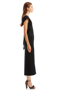 CREPE KNIT V-NECK DRESS