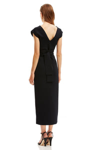 CREPE KNIT V-NECK DRESS