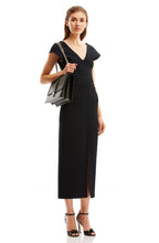 CREPE KNIT V-NECK DRESS