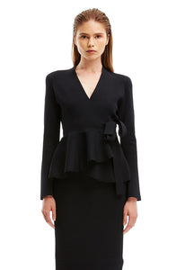 CREPE KNIT WRAP JACKET