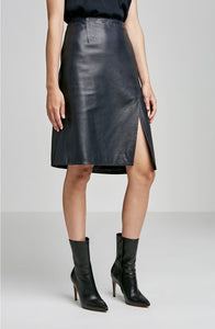 LEATHER WRAP FRONT SKIRT
