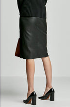 STRETCH LEATHER STRAIGHT SKIRT