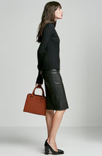 STRETCH LEATHER STRAIGHT SKIRT