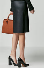 STRETCH LEATHER STRAIGHT SKIRT