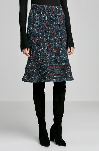 STRIPED BOUCLE SKIRT