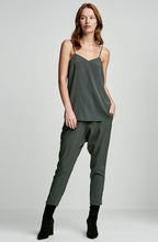 SILK LOW RISE BOYFRIEND PANT in safari green