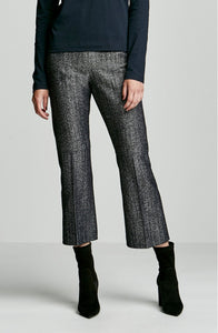 TWEED DENIM FLARED LEG TROUSER