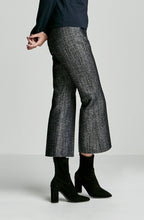 TWEED DENIM FLARED LEG TROUSER