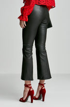 STRETCH LEATHER FLUTED TROUSER