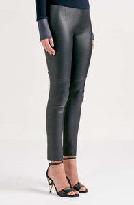 STRETCH LEATHER CROPPED LEGGING