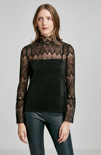 PLEATED LACE TOP