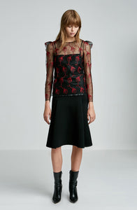 TULLE EMBROIDERED TOP