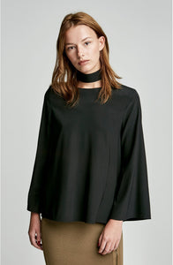 STRETCH SILK TRAPEZE SLV TOP