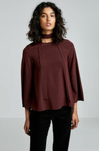 STRETCH SILK TRAPEZE SLV TOP