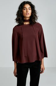 STRETCH SILK TRAPEZE SLV TOP