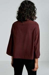 STRETCH SILK TRAPEZE SLV TOP