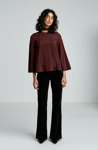 STRETCH SILK TRAPEZE SLV TOP