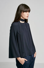 STRETCH SILK TRAPEZE SLV TOP