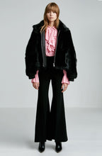 STRETCH SILK RUFFLE BLOUSE