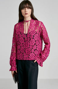 V NECK LACE BLOUSE