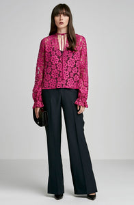 V NECK LACE BLOUSE