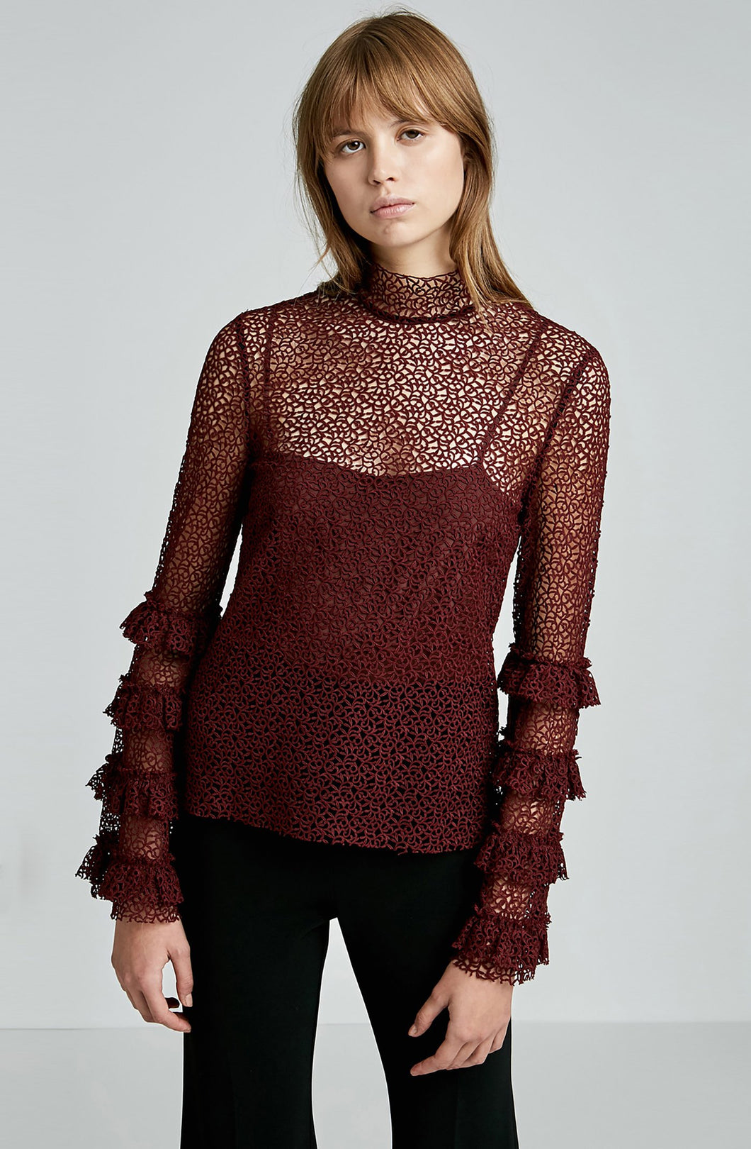 BELL SLEEVE LACE TOP