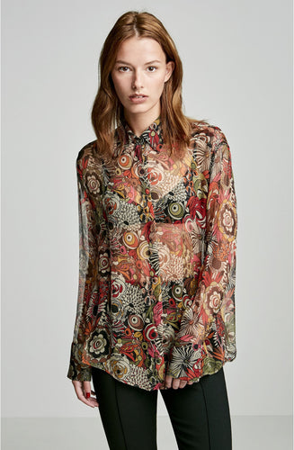 SILK CHIFFON OVERSIZED SHIRT