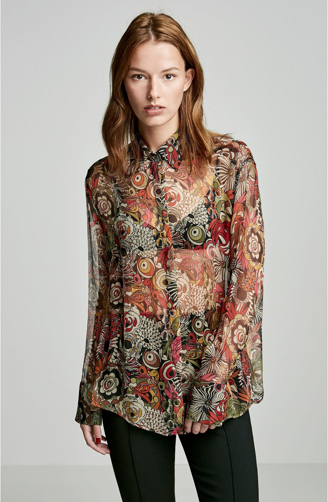 SILK CHIFFON OVERSIZED SHIRT