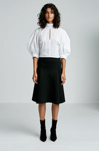WHITE TIE NECK BLOUSE