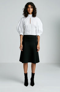 WHITE TIE NECK BLOUSE