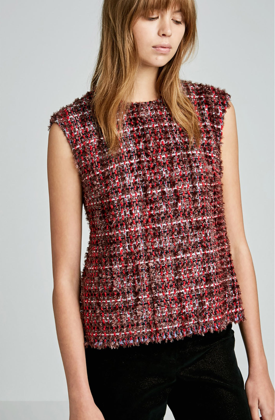 CHENILLE CHECK TOP
