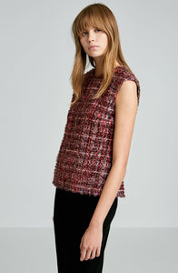 CHENILLE CHECK TOP